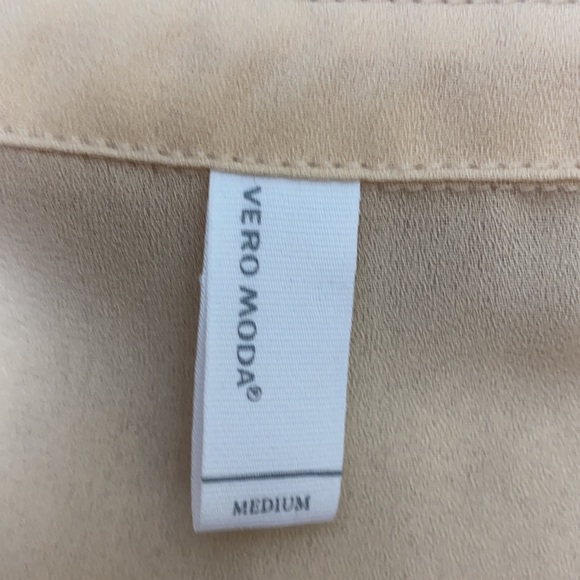 Vero Moda Light Peach Sleeveless Button Tunic Blouse Si-Sheer Size M - Picture 9 of 9